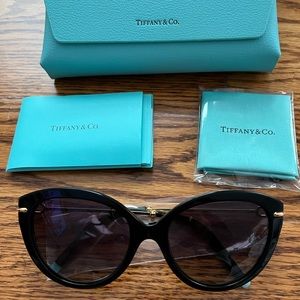 TIFFANY OTF 4187 80013C55 BLACK GRAY GRAD 55 18 140 CAT EYE WOMEN SUNGLA…